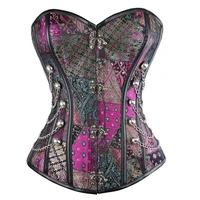 steampunk overbust corset women sexy lace up underbust steel boned corsets and bustier body shaper waist trainer vintage corsage