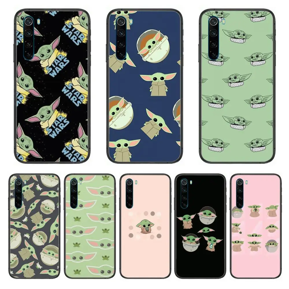 

Cute Lovely Baby Yodae Style cartoon Phone Case For XiaoMi Redmi Note 9S 8 7 6 5 A Pro T Y1 Anime Black Cover Silicone Back Pr