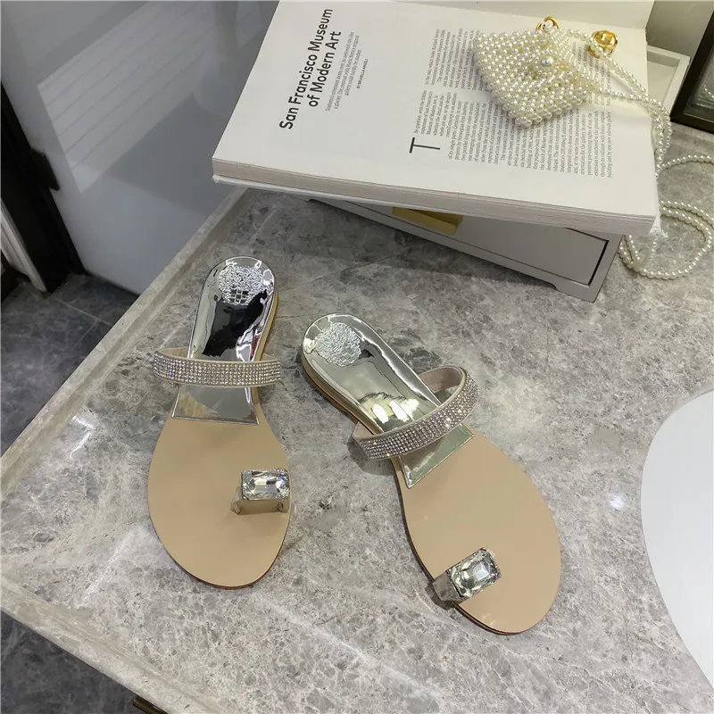 

Low Slippers Casual Shoes Glitter Slides Summer Clogs Woman Pantofle On A Wedge Luxury Jelly Flat Soft Beach 2021 Fashion Fabric