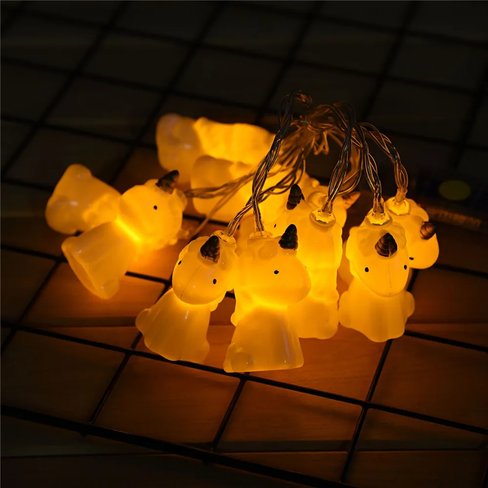 Рождественская елка украшения Единорог Снеговик светодиодный ная гирлянда огни