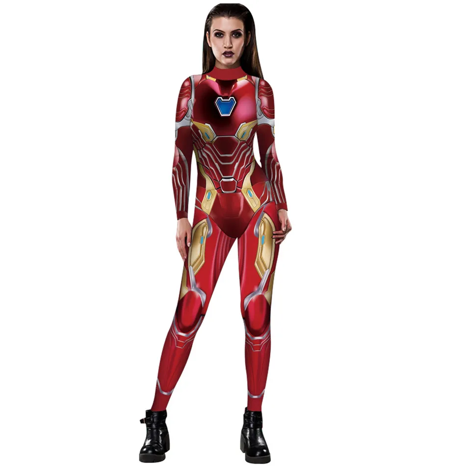 new 2020 women superhero captain costume cosplay 3d printed jumpsuit iron man endgame quantum realm female costumes bodysuit free global shipping