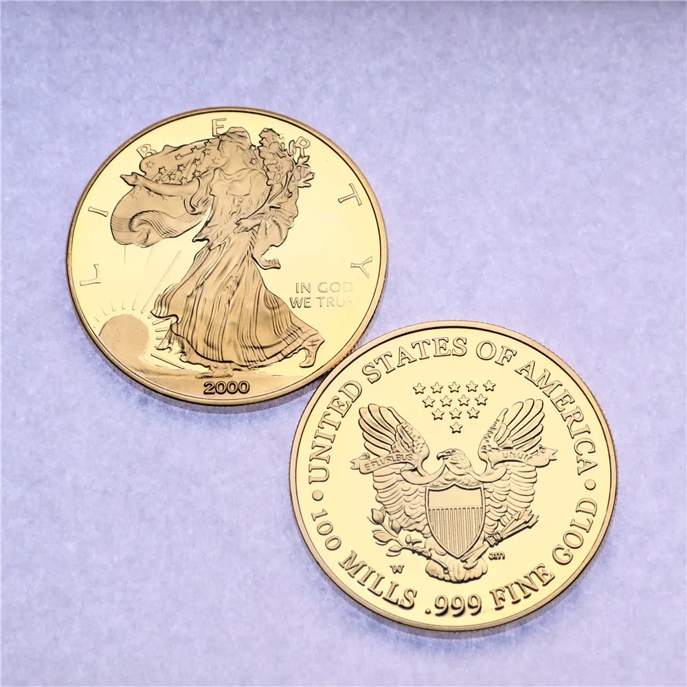 

2000 1 OZ American Eagle Statue of Liberty Gold Coin Gilded Collectibles Crafts Decorations