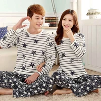 for couples cartoon sleepwear women men long sleeved soft loose nightwear large size pyjama comfort nighty suit designer pajamas