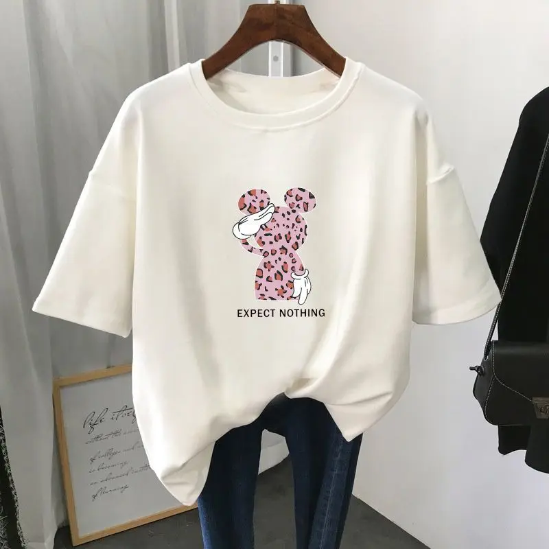 Дизайнерская Брендовая женская футболка Disney Модный хлопковый топ свободная