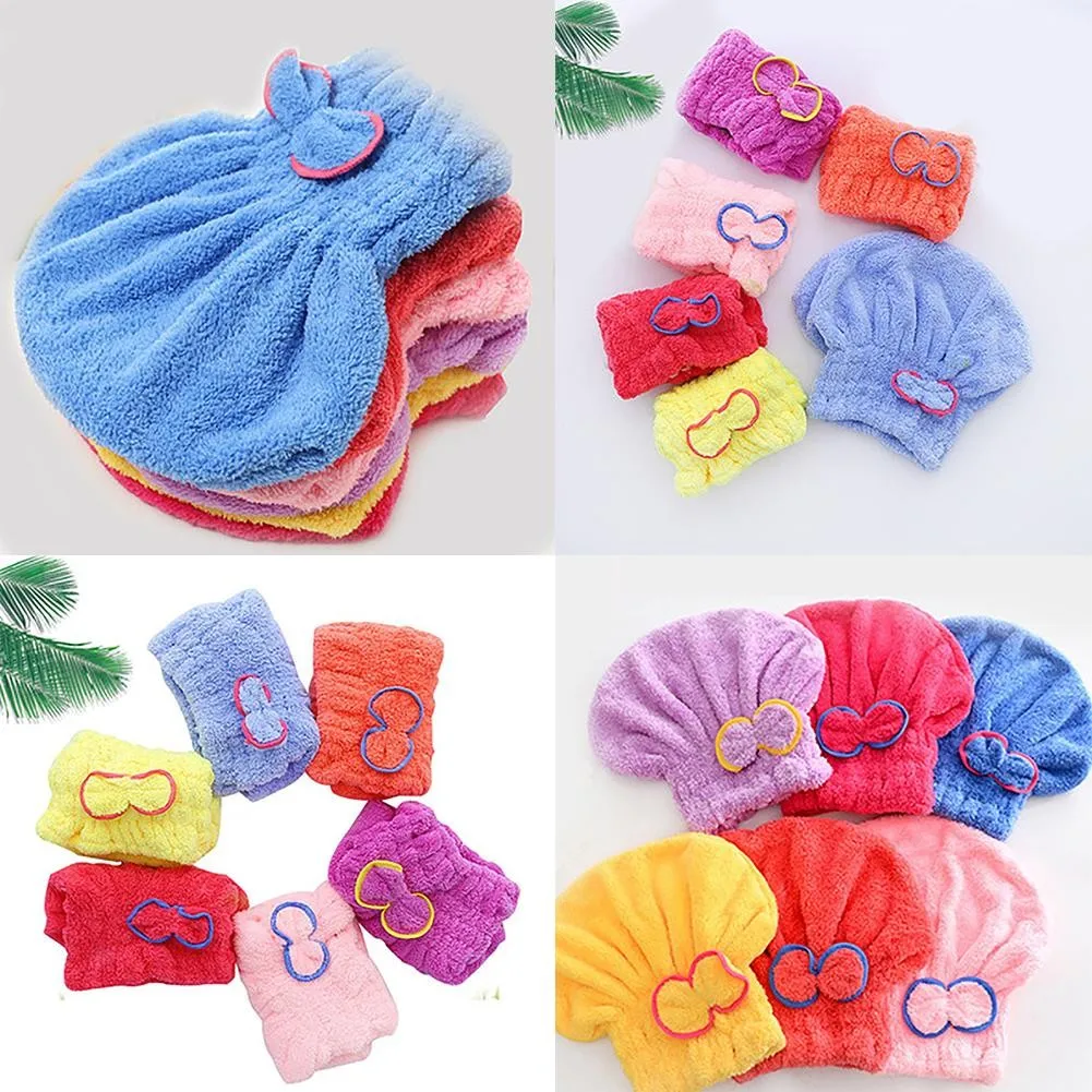 

Quick Dry Microfiber Dry Hair Hat Towel Hair Turban Hair Drying Towel Wrap Turban Head Hat Bun Cap Shower For Bathroom