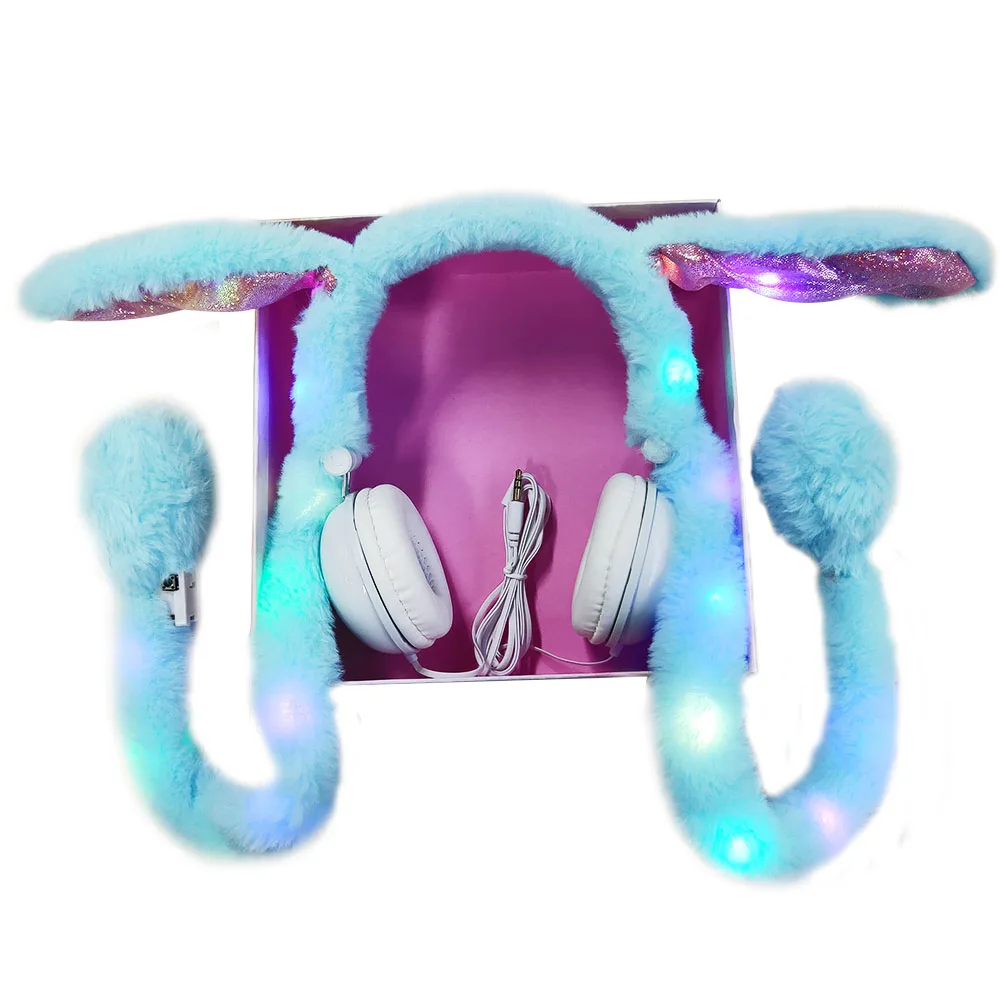 Забавные наушники с мультяшным кроликом для девочек подарочной коробкой