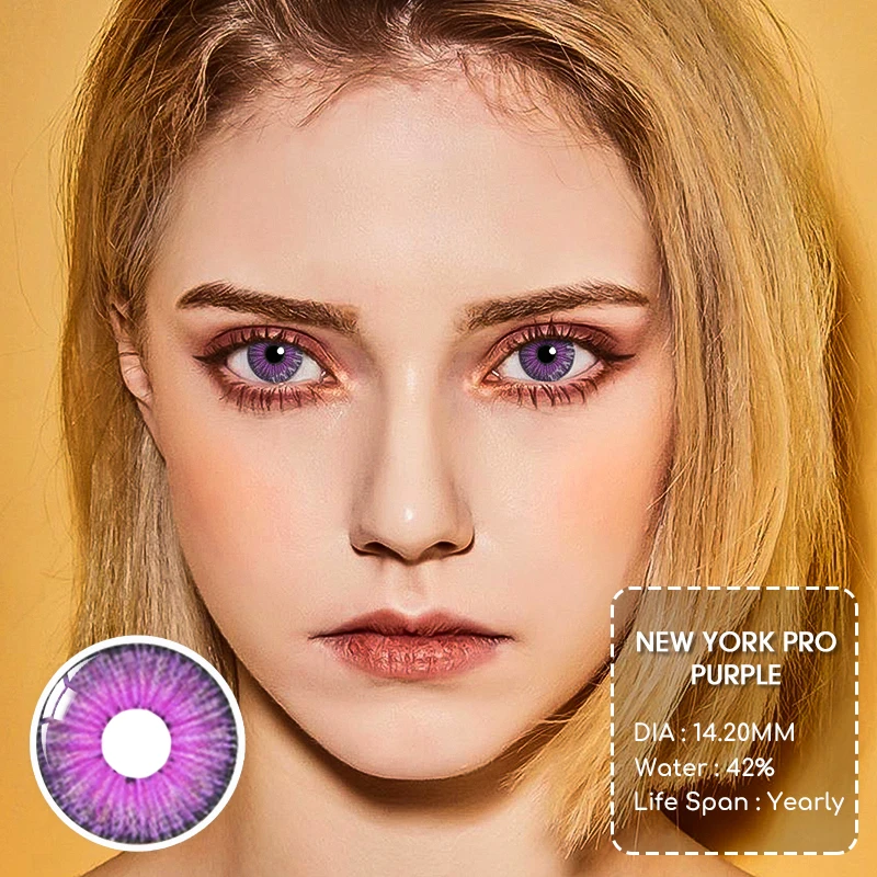 

UYAAI 2Pair/Pcs Purple Contact Lenses Color contact lenses Beauty Color lens eyes Eye Contacts Violet Lenses Cosplay