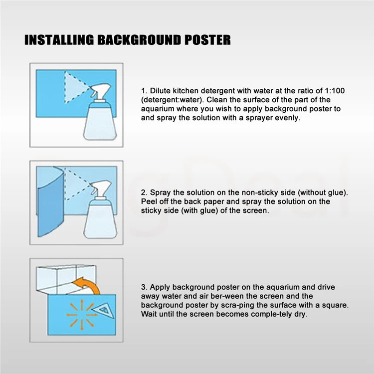 

Customized Aquarium Background Poster With Self-Adhesive HD 3D Ocean Fish Tank Wall Decor Landscape Backdrop