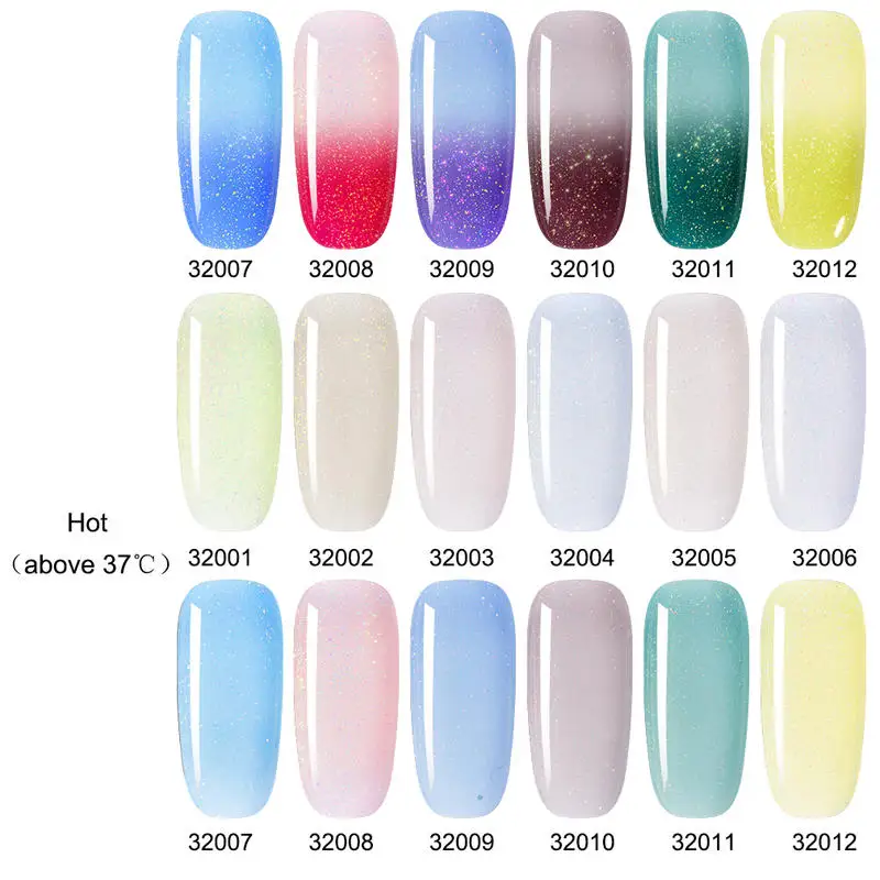 Неоновый Гель лак для ногтей HNM 8 мл меняющий цвет отмачиваемый УФ светодиодный