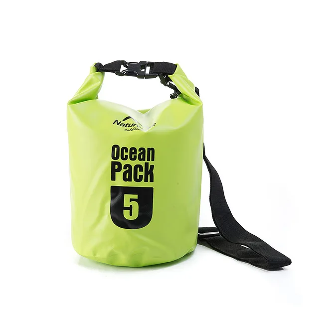 Green 5L Naturehike сверхлегкий водонепроницаемый наплечный сухой мешок с ремнями 500D Толстая сумка для воды речной поход мешок Кемпинг лодки сумка - Цвет: Green 5L