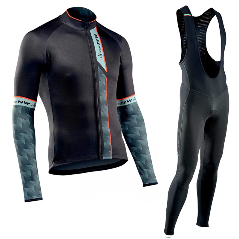 

Maillot Cycliste Pro 2021 Team Cycling Jersey Long Sleeve Set Men Sportwear Outdoor Riding Bike MTB Clothing Bib Gel Pants Set