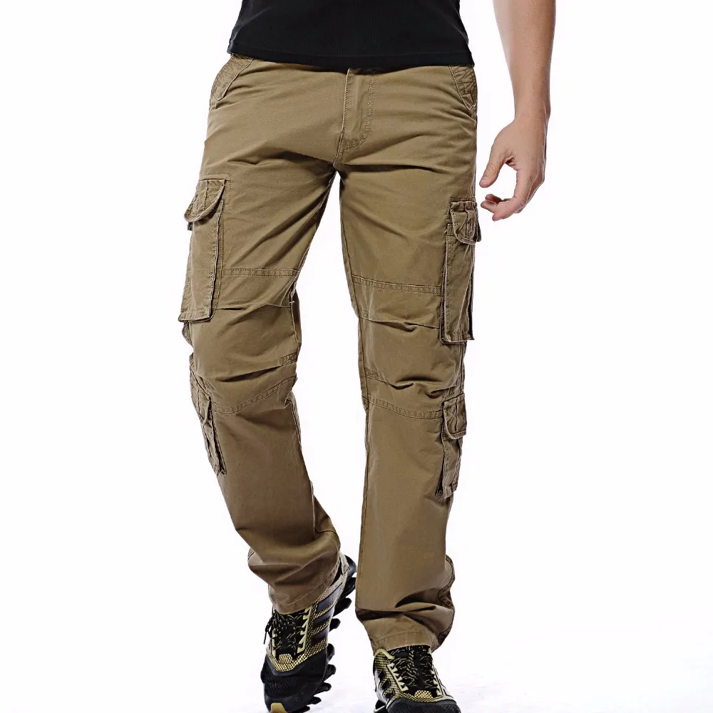 2022 New Men Cargo Pants Mens Loose Army Tactical Pants Multi-pocket Trousers Pantalon Homme Big Size 46 Male Military Overalls