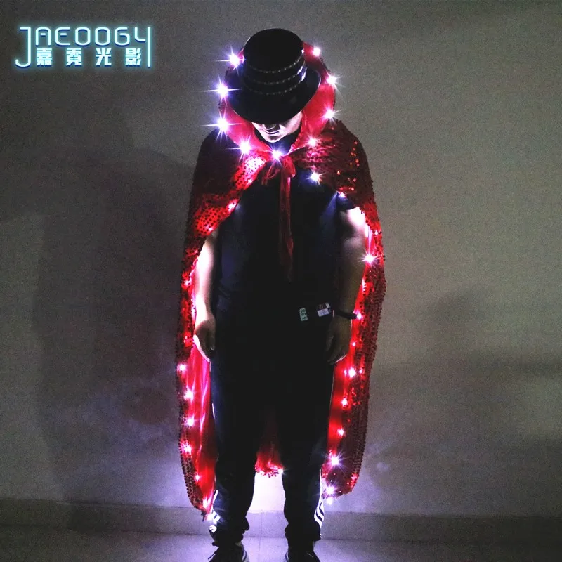 Хэллоуин вечерние производительность светодиодный светильник плащ Одежда Бар