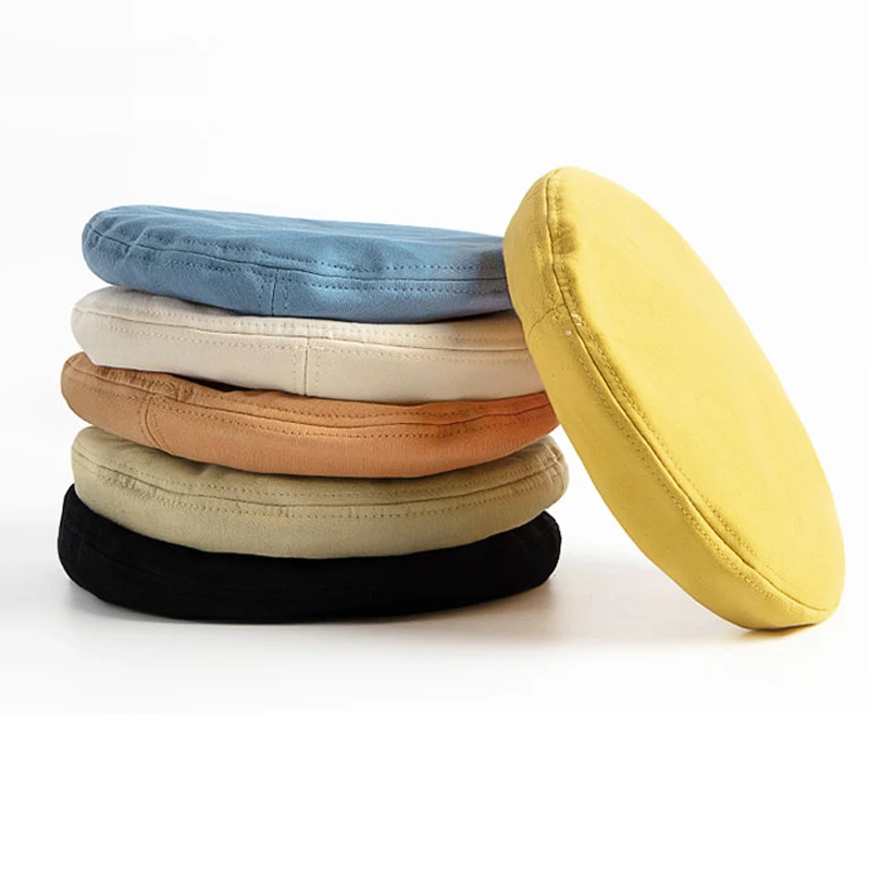 Женский берет Foux из искусственной кожи синяя кепка с регулируемой веревкой лето