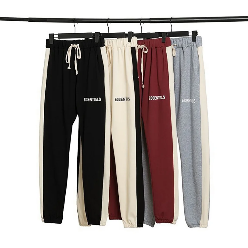

Men's sports pants trousers streetwear pure cotton stitching casual pants running fitness pants trendy clothing