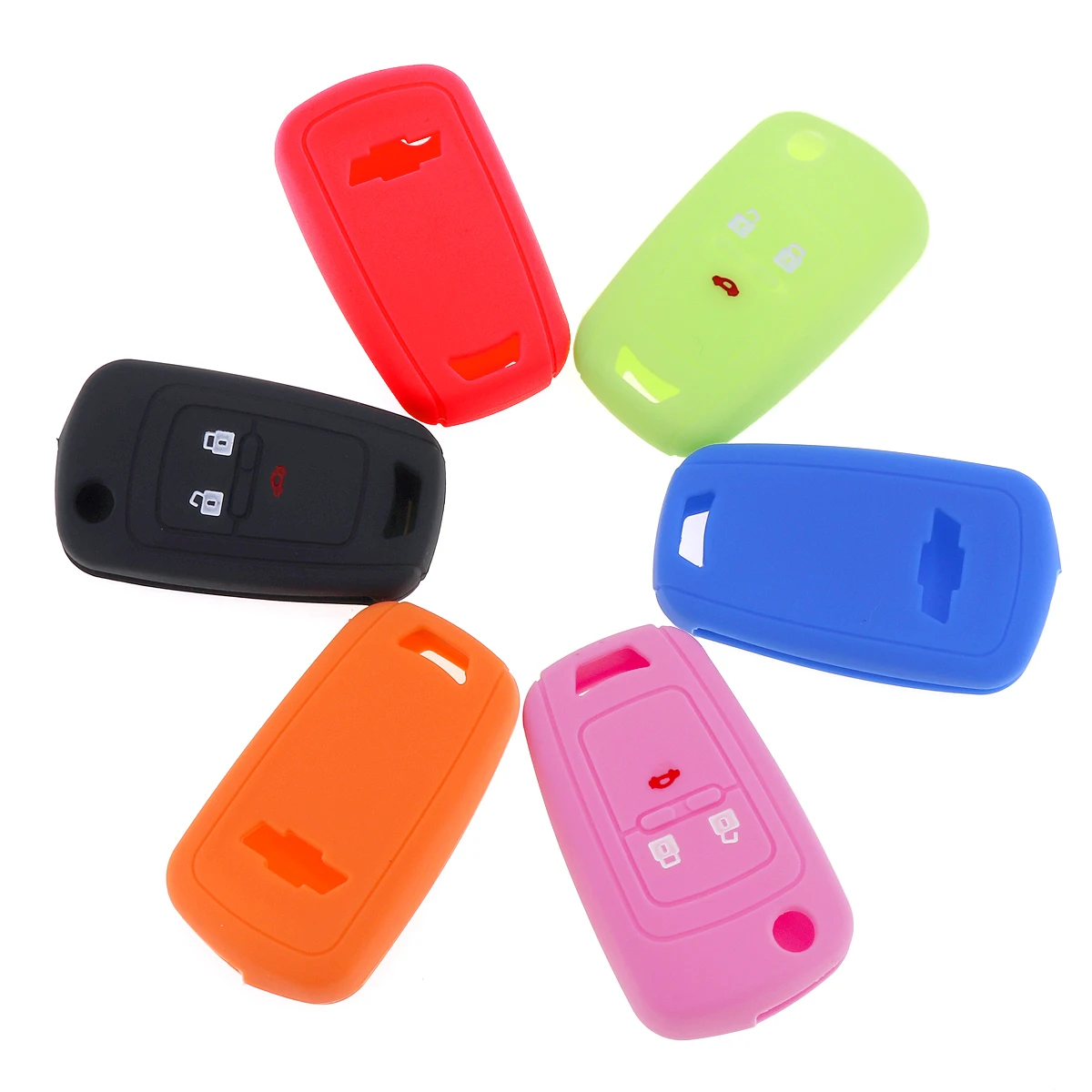6 цветов 3 кнопки силиконовый чехол ключа дистанционного управления автомобилем