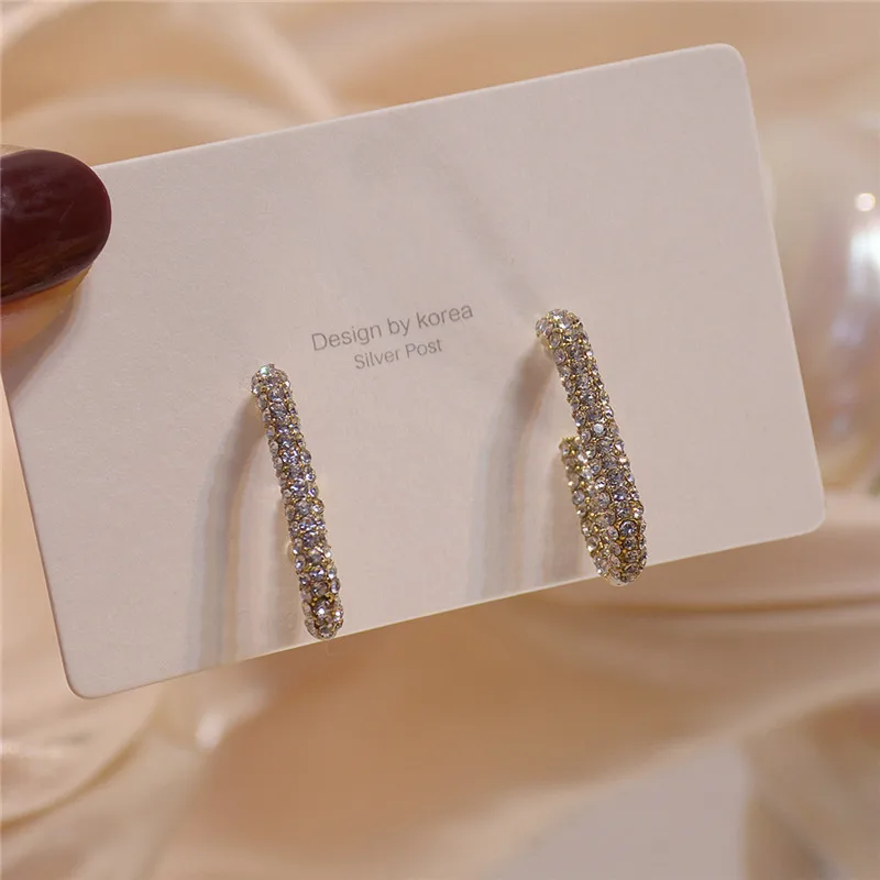 

2021 New Arrive 14K Real Gold Exquisite and Simple Geometry Stud Earrings for Women Cubic Zircon ZC Elegant Earrings