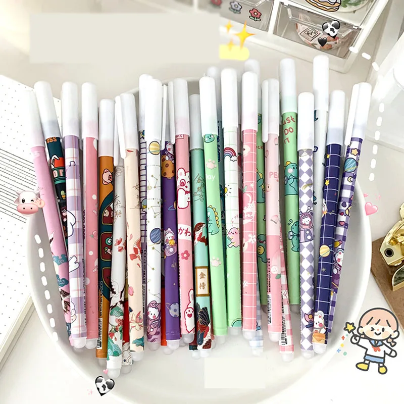 

120 pcs/lot Cartoon Animal Erasable Gel Pen Cute Bear Rabbit Cat Signature Pens School Office writing Supplies Promotional Gift