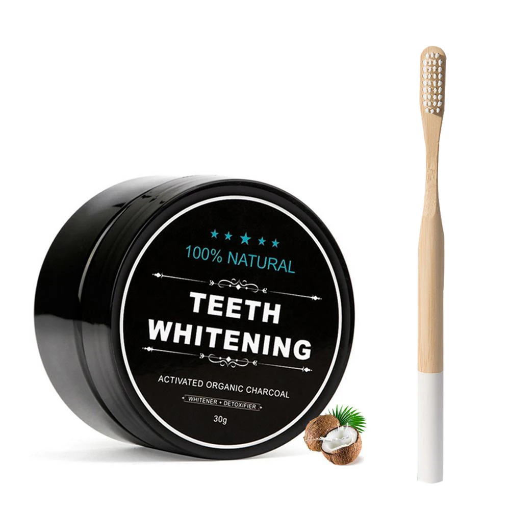 2 шт. отбеливающий порошок для зубов Экологичная зубная щетка удаления пятен уход