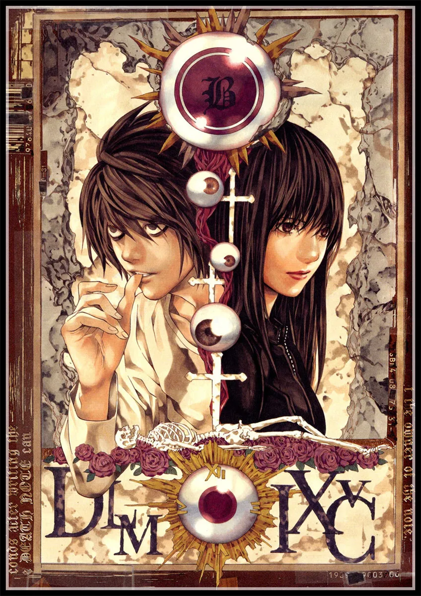 Новинка 2021 53 стиля бумажные плакаты с покрытием из японского аниме DEATH NOTE для кафе