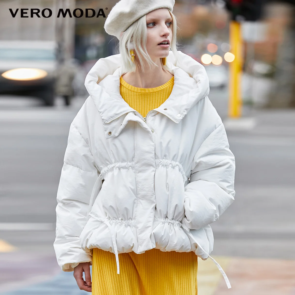Vero Moda женский Двусторонний пуховик с капюшоном на шнуровке | 319423513 - Цвет: Snow white