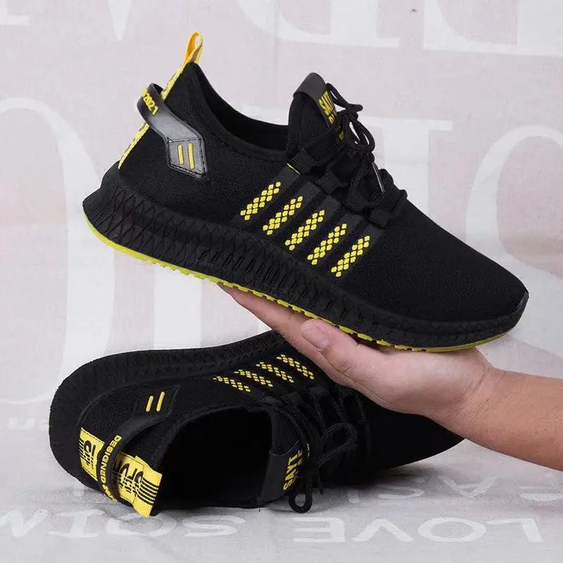 

2021 Spring and Summer New Flying Woven Men's Shoes Korean Version of The Trend of Casual Breathable Mesh Sneakers for Men