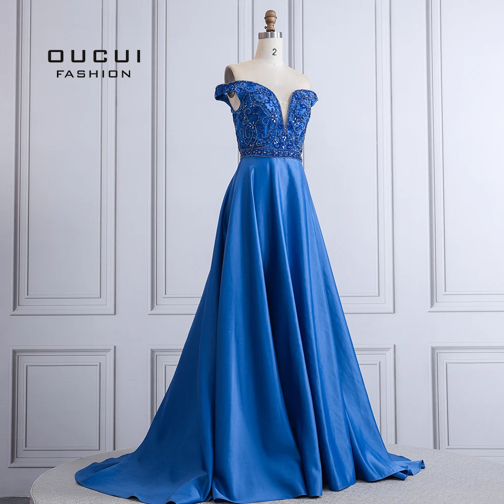 Женское вечернее платье с открытыми плечами ТРАПЕЦИЕВИДНОЕ ПЛАТЬЕ до пола для