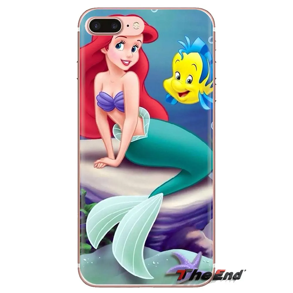 Силиконовый чехол Ariel The Little Mermaid из ТПУ для iPhone XS Max XR X 4 4s 5 5S 5C SE 6 6S 7 8 Plus samsung Galaxy J1 J3