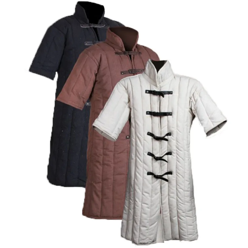 5XL средневековый мужской костюм рыцаря ларпа викинга Cos Gambeson Armor react мужская