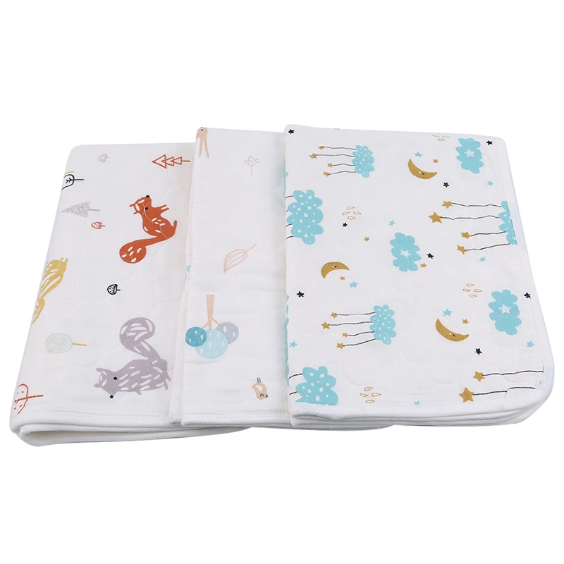 

Baby Changing Mat High Quality Comfortable Diapers Infant Mattress Cartoon Cotton Waterproof Sheet Washable Baby Urinal Pad