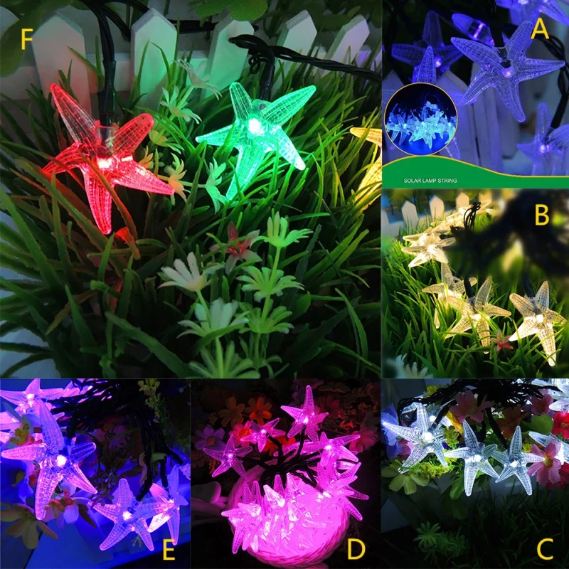 Домашний солнечный светильник в форме звезды 35 светодиодный уличный