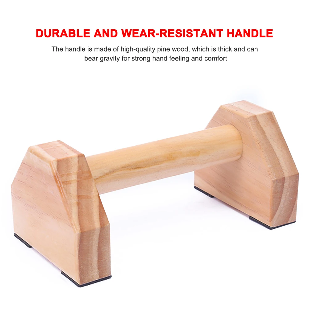 

2pcs Handstand Push Up Stands Pine Wood Parallel Bar Training Bracket Gym Chest H Shaped Double Rod for Exercise 25x14x11cm