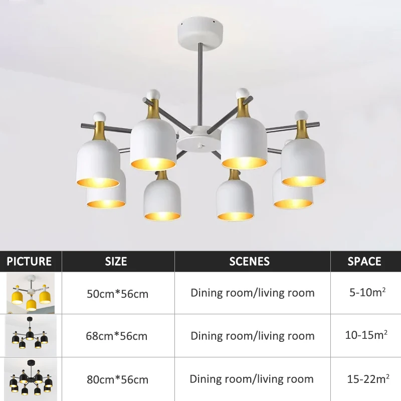 

Modern Chandelier E27 Creative Retro Lights Bedroom Dining Room Study Living Room Apartment Lighting