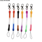 Брелок для ключей, пластиковый, черный, выдвижной, пружинный, растягивающийся, 6 шт.