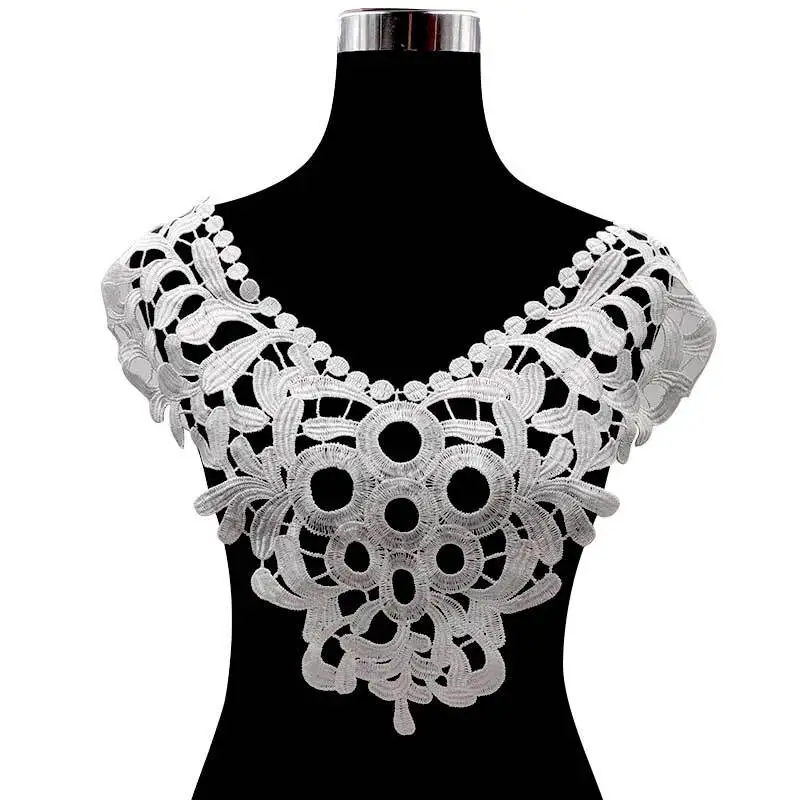 С вышивкой с круглой горловиной для творчества искусственные Съемная воротники