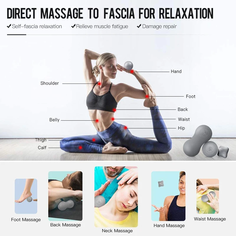 Массажный ролик для фитнеса мяч Лакросса массажа арахиса линия мышц спины ног