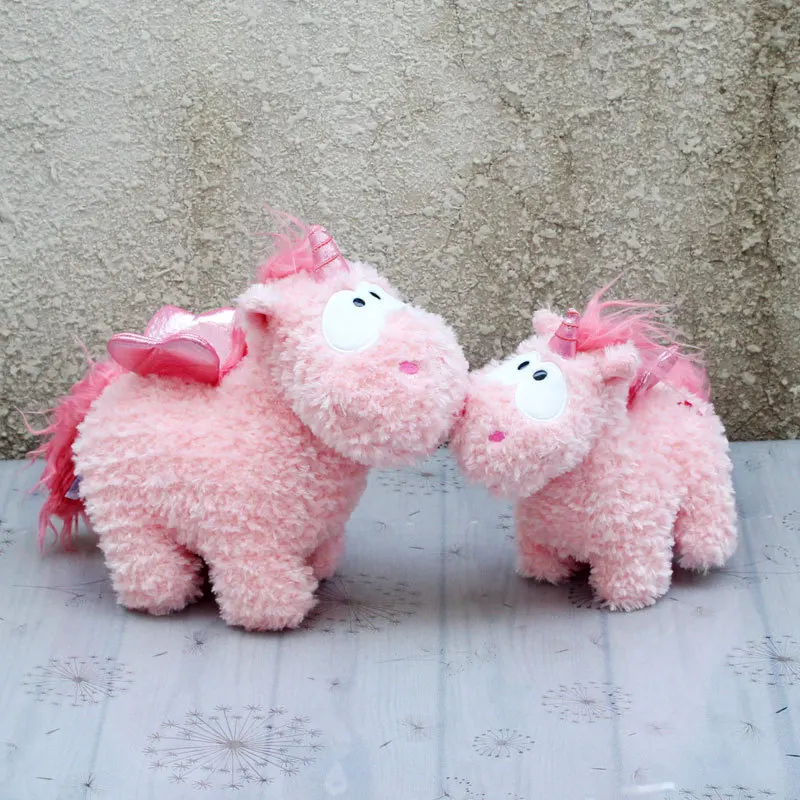 

Plush toy stuffed doll cartoon animal pink unicorn angel horse red heart baby appease bedtime friend story Christmas gift 1pc