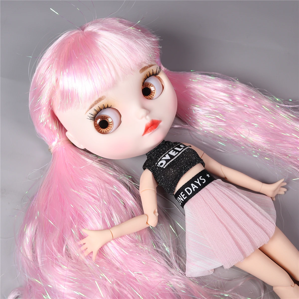 Кукла ICY DBS Blyth 1/6 bjd блестящее розовое тело белая кожа матовое лицо светло