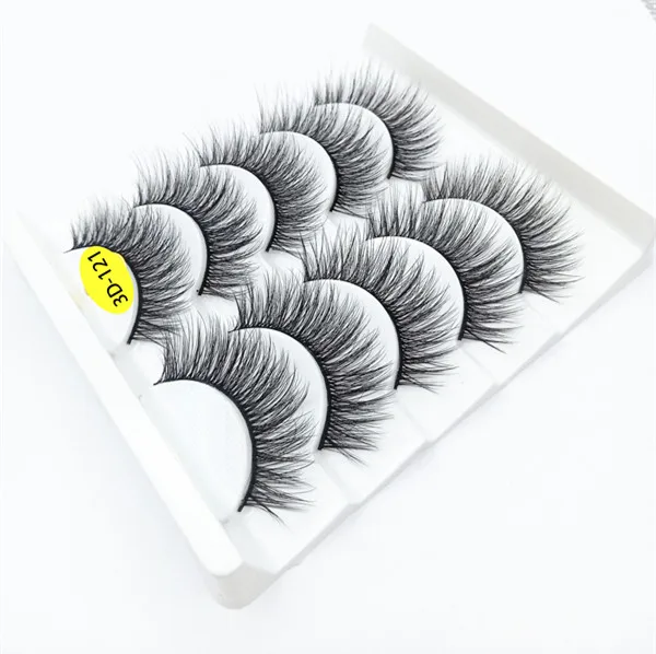 5 пар натуральные длинные 3D норковые ресницы ручной работы милые толстые черные