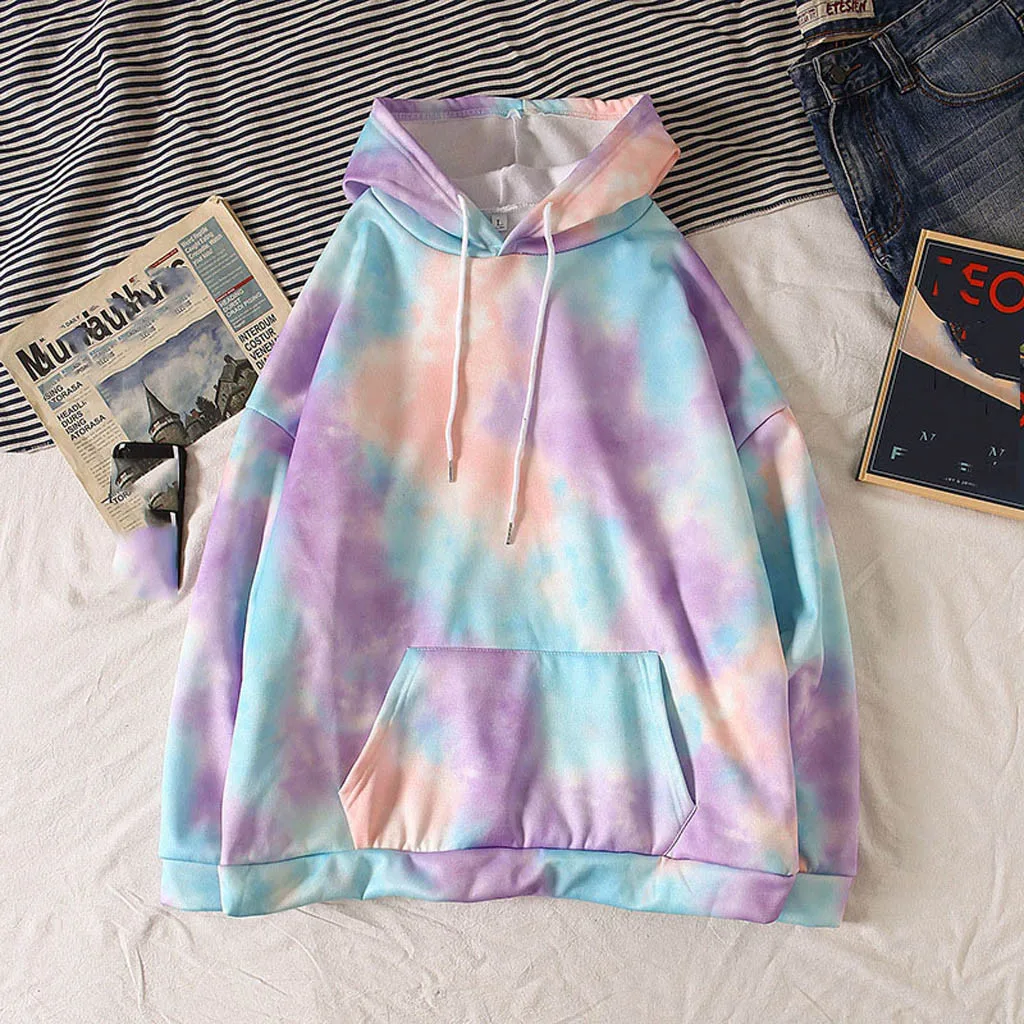 winter clothes women sweatshirt Women's hoodies Casual Long Sleeve Tie-dye Print Ladies Sweatshirts female clothes sudadera muje