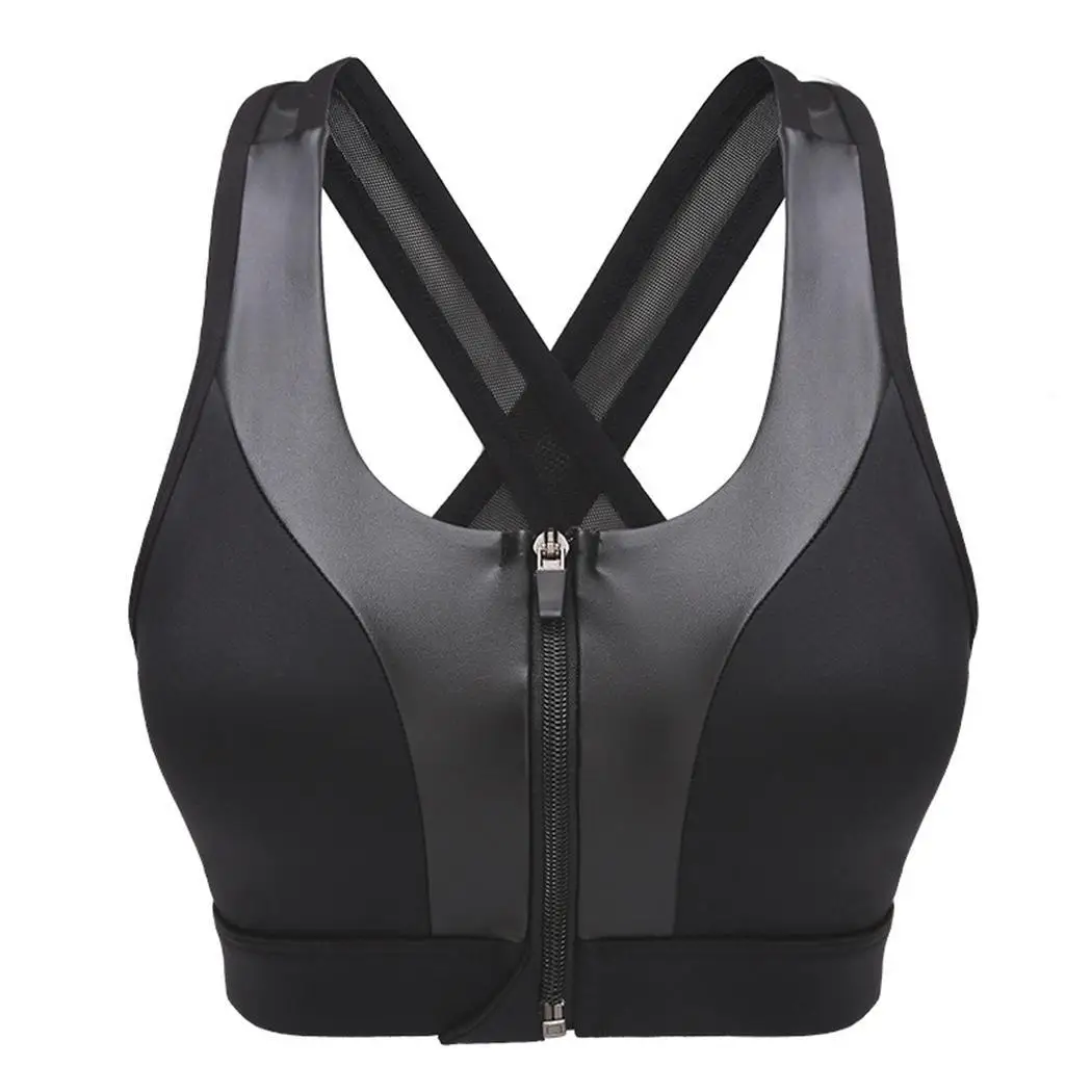 Женский ударопрочный спортивный Спортивный бюстгальтер без рукавов с круглым