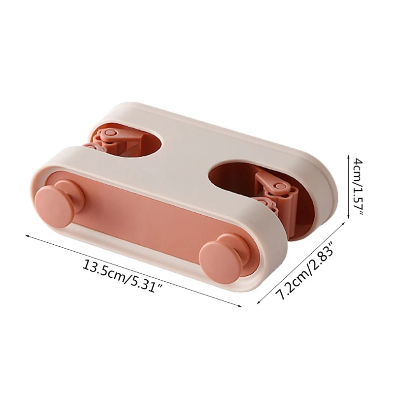 

Mop Holder Wall-Mounted Dustpan Rack Organizer with 2 Slot Positions 2 Hooks