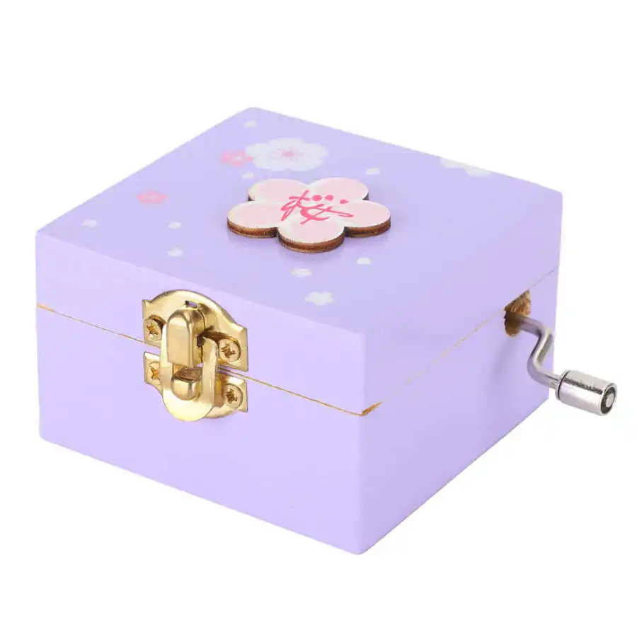 Деревянная музыкальная шкатулка ручной работы с изображением вишни украшение