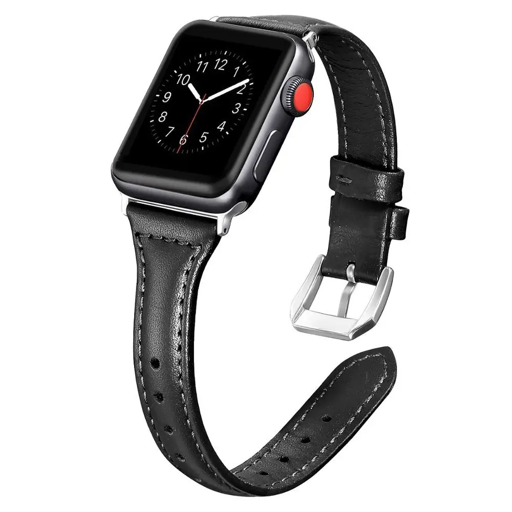Ремешок из воловьей кожи для Apple Watch Series 4/3/2/1 38 мм 40 модный спортивный качественный