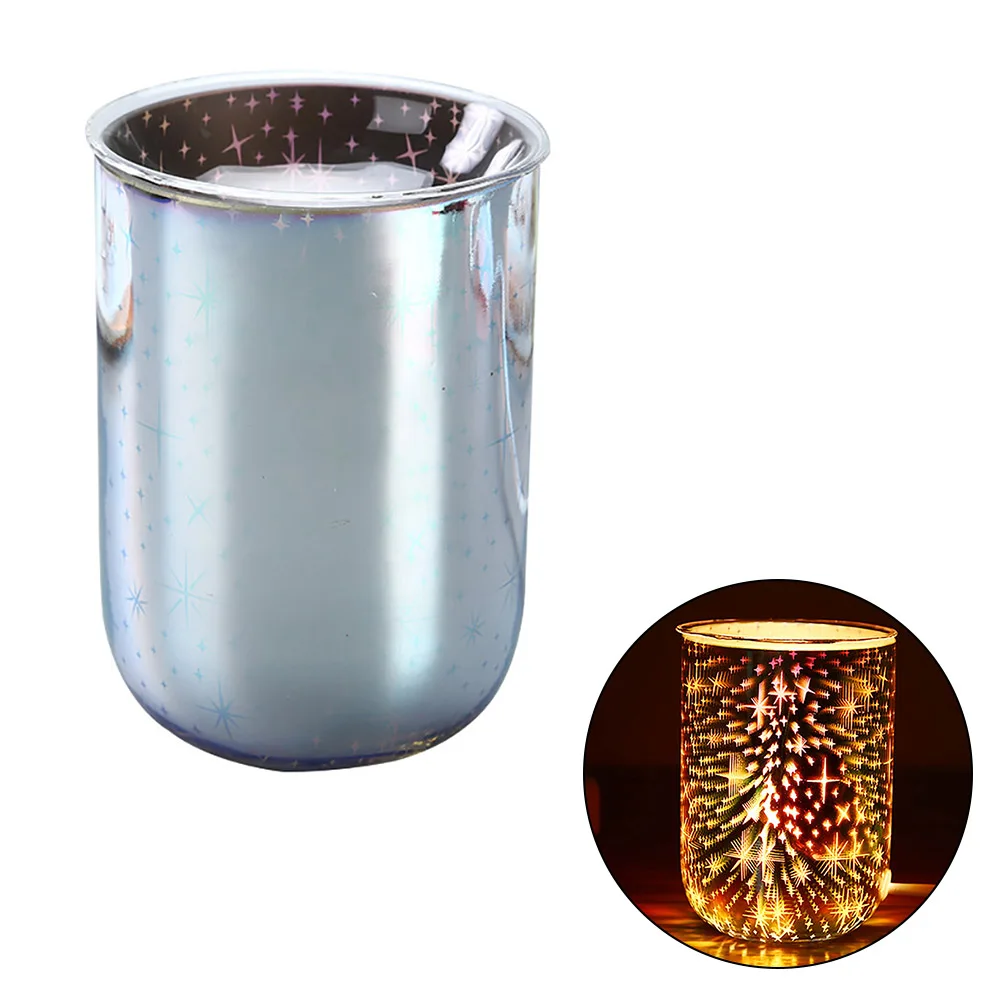 Семья 3D Стекло ночное Аромалампа масляных свечей и Ладан светильник с горелками