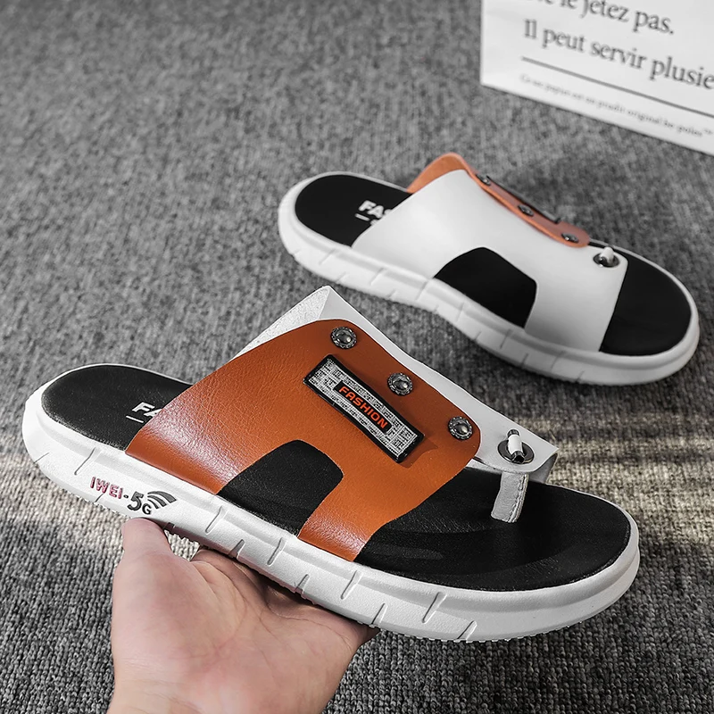 Горячая Распродажа Сандалии Мужские летние тапки слипперы новинка модная обувь