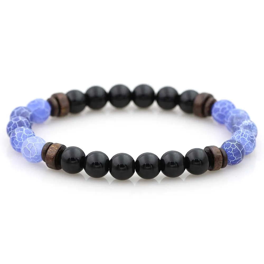 Мужские и женские браслеты из натурального чакры 8 мм лавового камня бисера