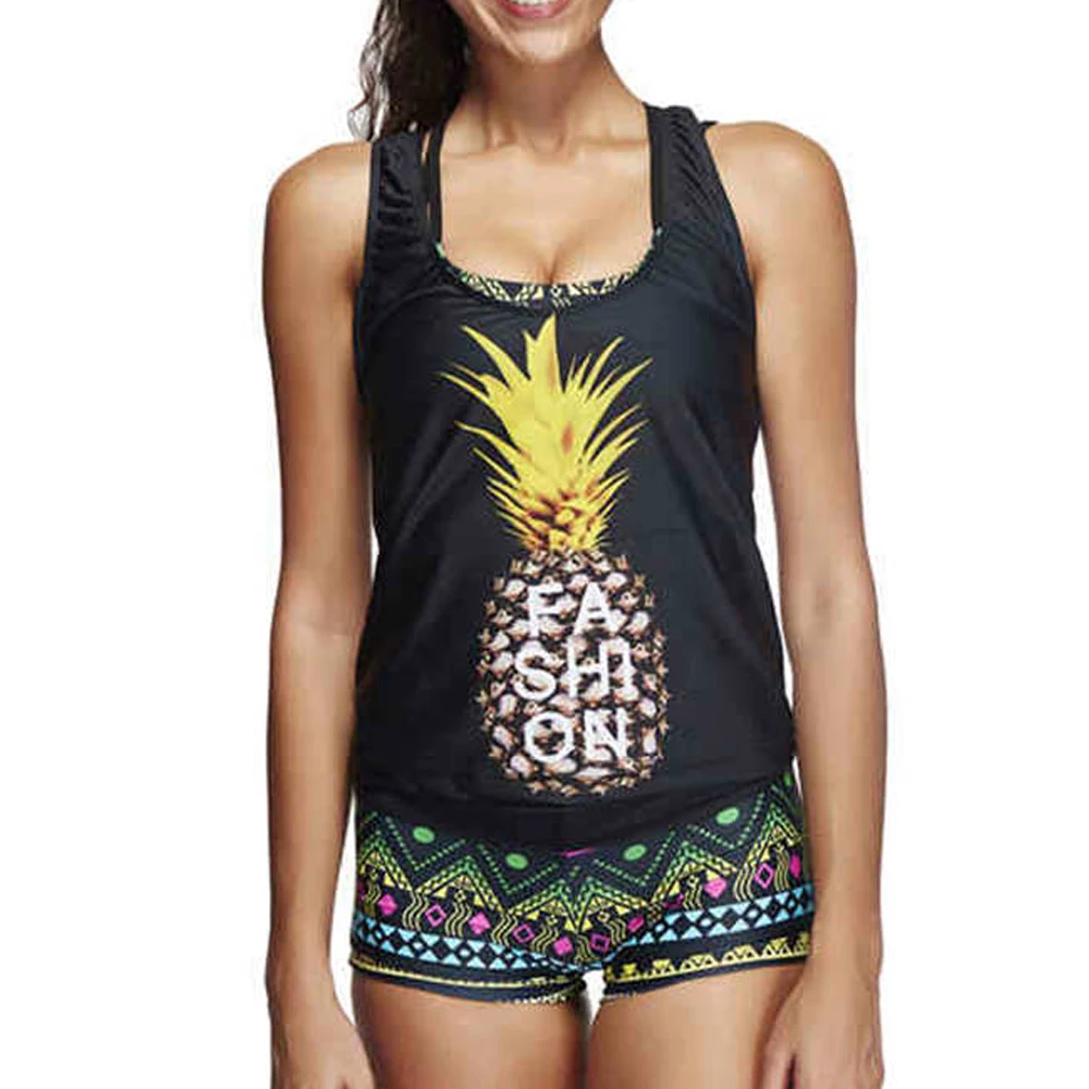 2019 бикини из двух частей шорты Танкини женский купальник с цветочным принтом