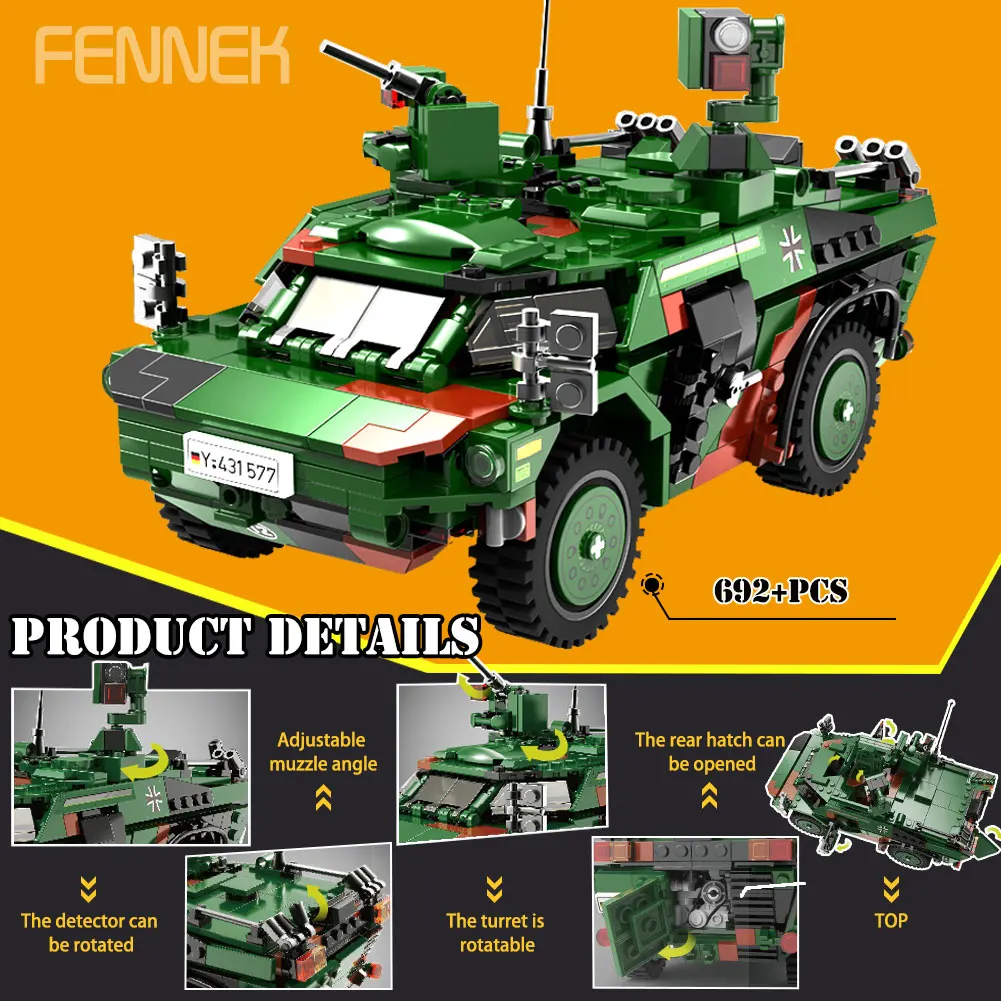 Xingbao оружие WW2 Военная серия Танк PZH2000 набор журавлей армированные кубики MOC