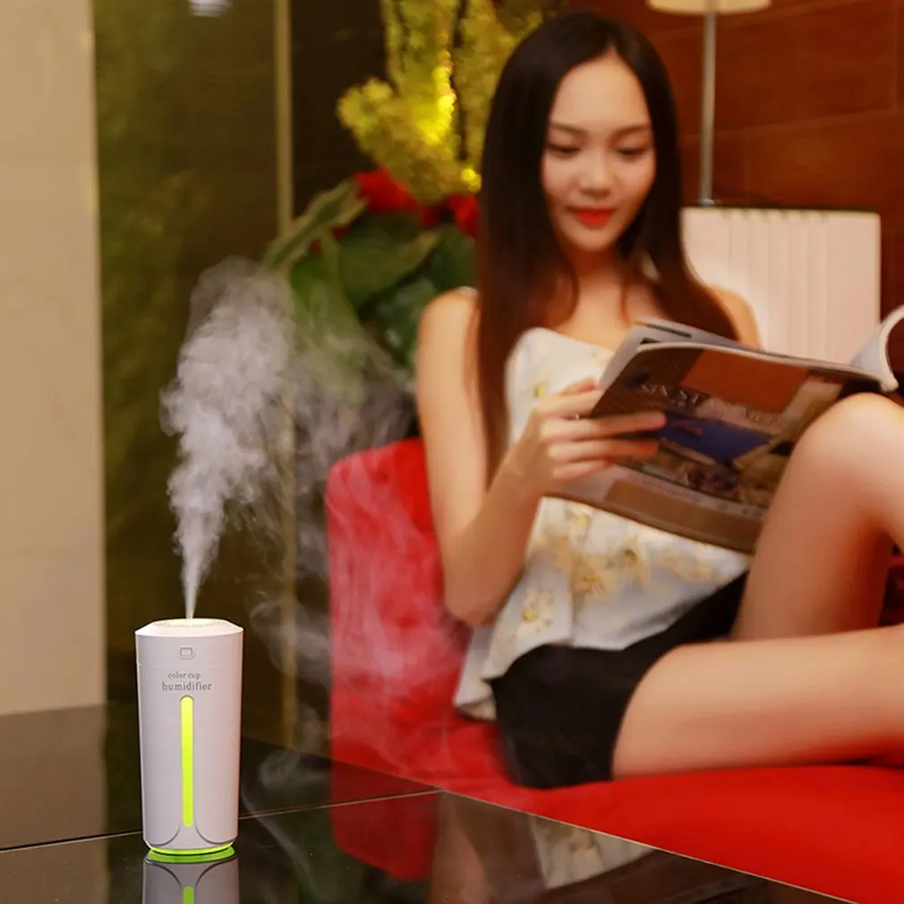 

Cup Shape USB Charging Car Office Air Humidifier With Colorful Night Light Mini Portable Essential Oil Aroma Diffuser